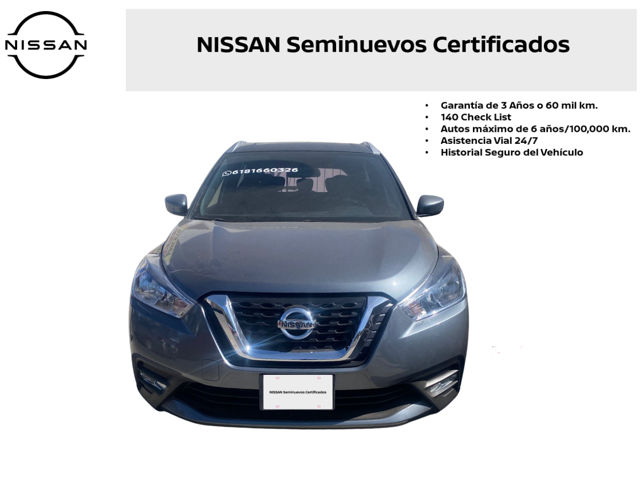 2018 Nissan KICKS 5 PTS EXCLUSIVE 16L TA AAC AUT PIEL VE GPS RA-17