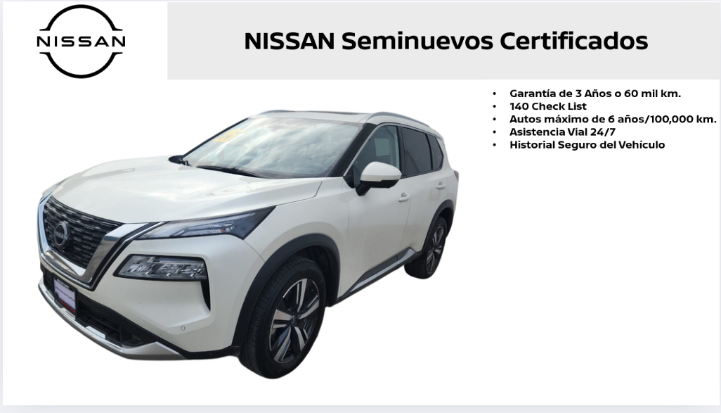 2025 Nissan X-Trail VUD 5 pts. Platinum, TA, piel, QCP, GPS, RA-19