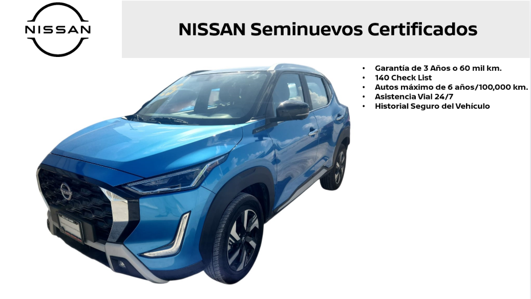 2025 Nissan Magnite VUD 5 pts. Exclusive, 1.0T, TM5, piel, RA-16