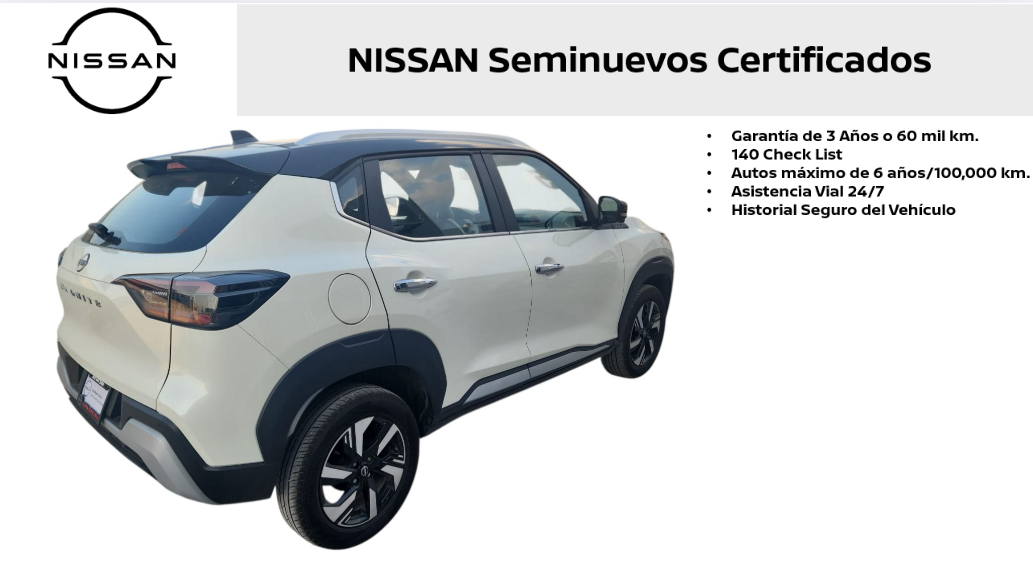 2025 Nissan Magnite VUD 5 pts. Exclusive, 1.0T, TM5, piel, RA-16