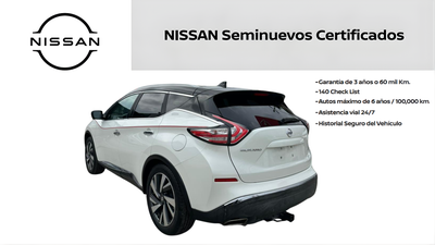 2019 Nissan MURANO 5 PTS EXCLUSIVE CVT GPS PIEL QC RA-20 4X4