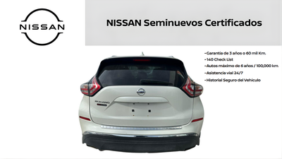 2019 Nissan MURANO 5 PTS EXCLUSIVE CVT GPS PIEL QC RA-20 4X4