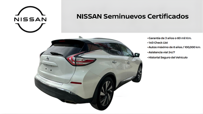 2019 Nissan MURANO 5 PTS EXCLUSIVE CVT GPS PIEL QC RA-20 4X4