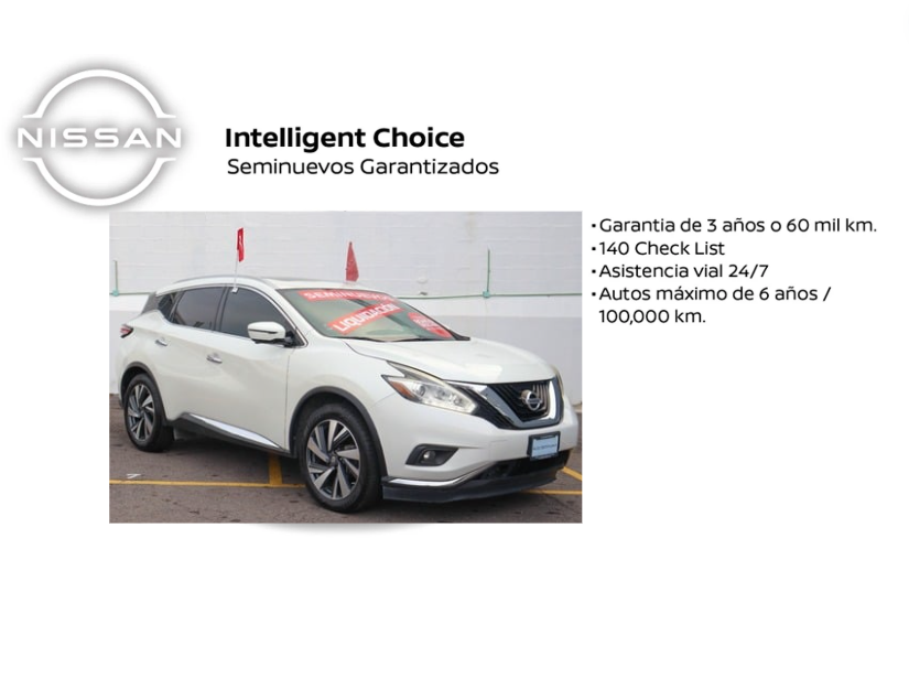 2019 Nissan MURANO 5 PTS EXCLUSIVE CVT GPS PIEL QC RA-20 4X4